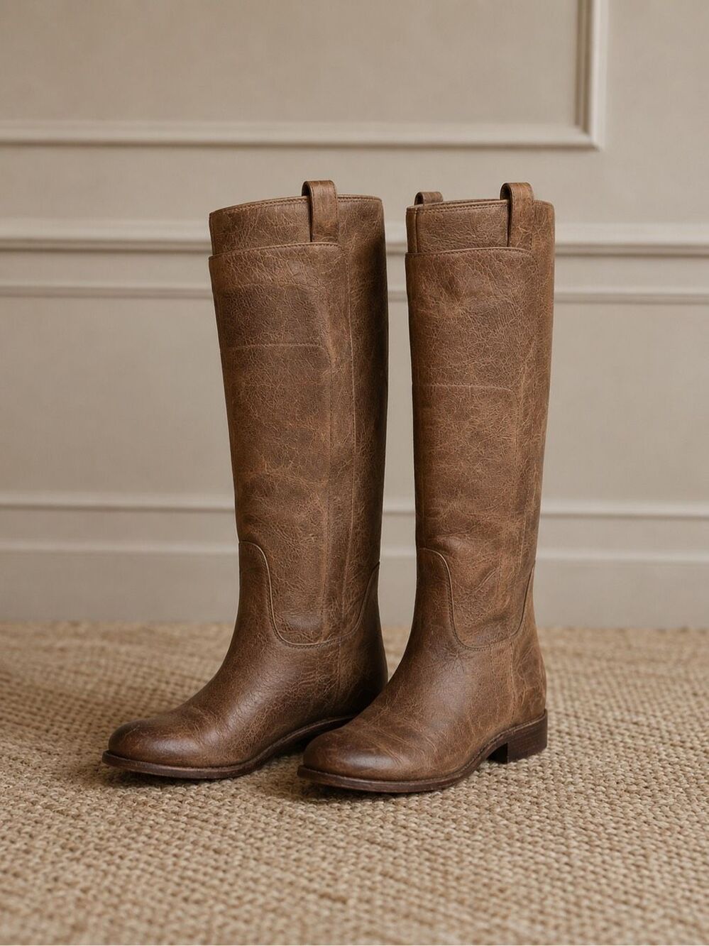Frye Distressed Brown Leather Knee-High Riding Boots | Heritage Equestrian Tall
